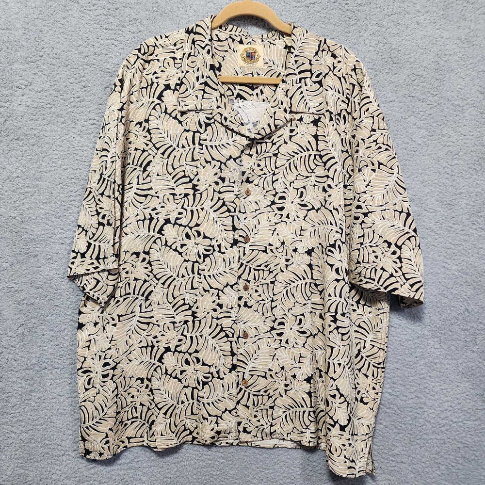 Pusser's West Indies 100% Silk Hawaiian Short Sleeve Mens Shirt Size‎ XXL